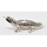 SILVER CROCODILE FIGURINE