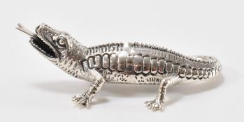 SILVER CROCODILE FIGURINE