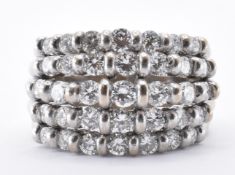 WHITE GOLD & DIAMOND FIVE BAND CLUSTER RING