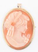 9CT GOLD CAMEO BROOCH