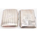 TWO WW1 ERA SILVER CIGARETTE CASES