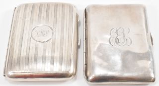 TWO WW1 ERA SILVER CIGARETTE CASES