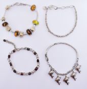 ASSORTMENT OF SILVER BRACELETS