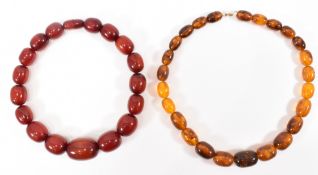 PLASTIC BAKELITE & AMBER NECKLACES