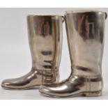 PAIR OF SILVER PLATED WELLINGTON BOOT SALT CELLARS