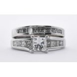 14CT WHITE GOLD DOUBLE ETERNITY DIAMOND RING