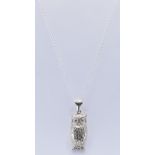 SILVER OWL PENDANT NECKLACE