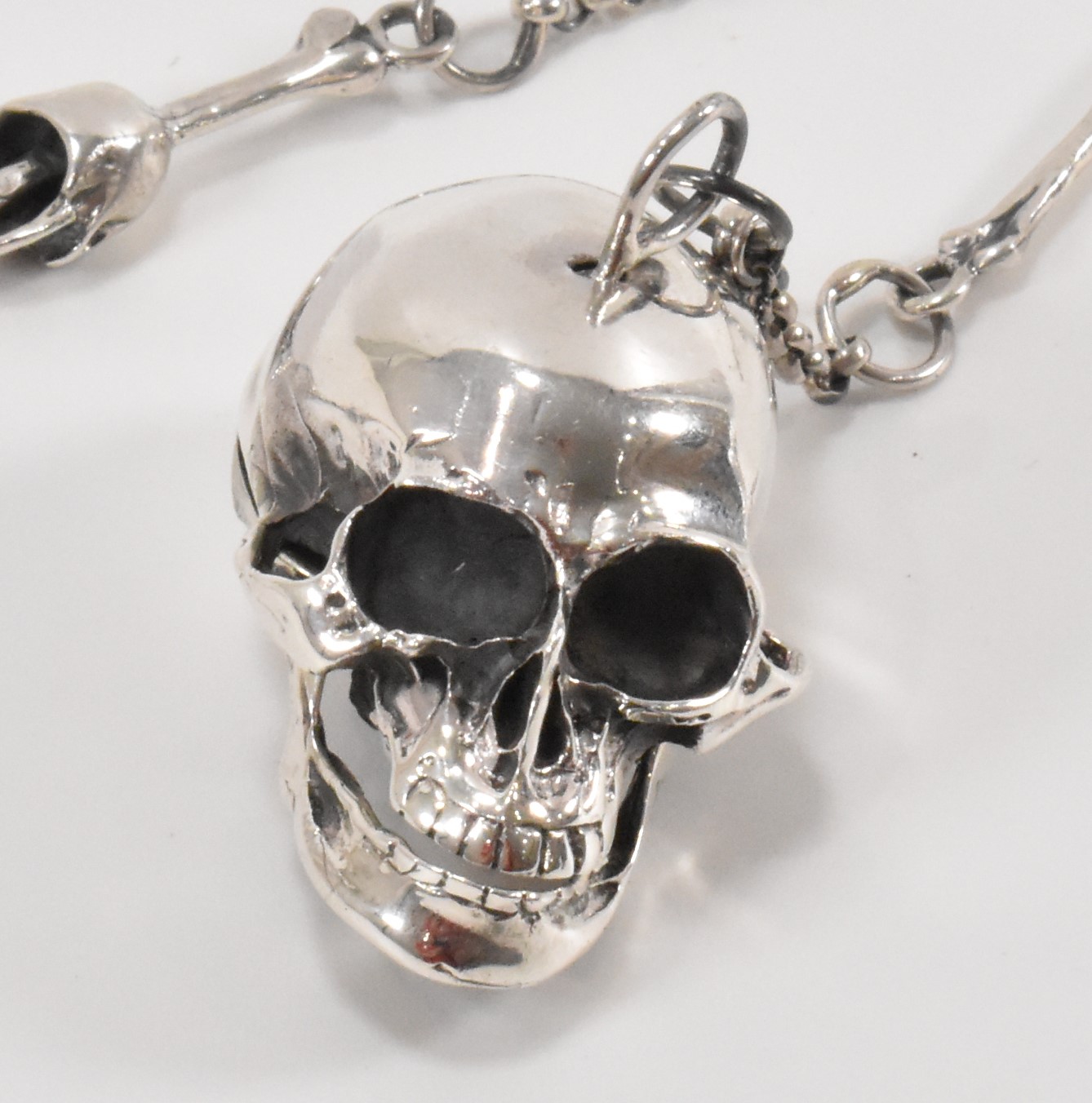 SILVER SKELETON POCKET WATCH CHAIN - Image 2 of 3