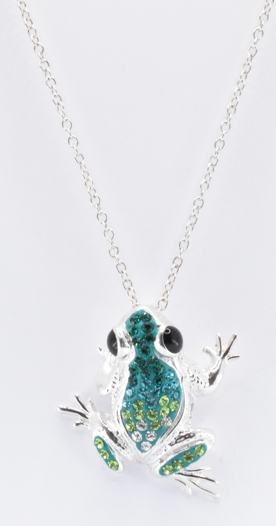 SILVER & CZ FROG PENDANT