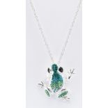 SILVER & CZ FROG PENDANT