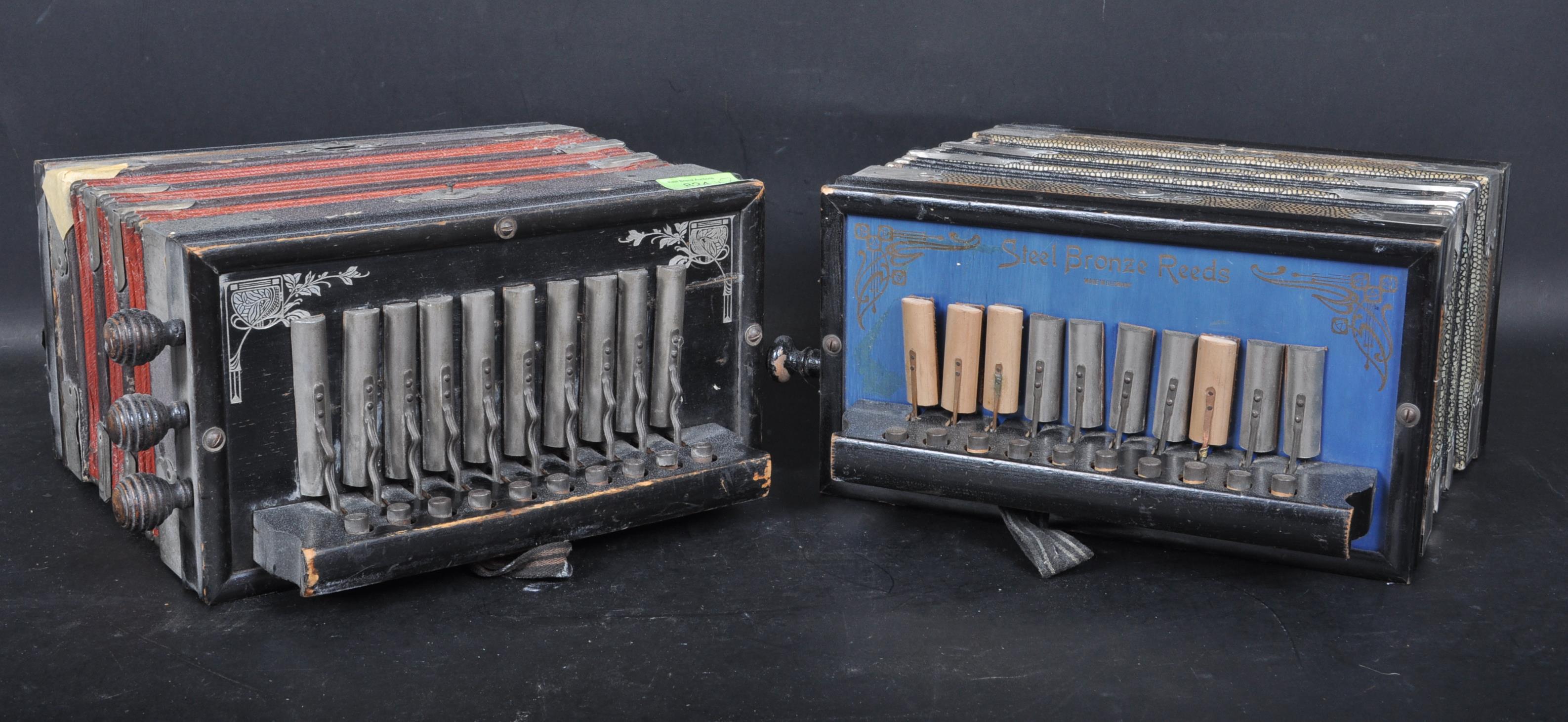 TWO VINTAGE ACCORDIANS - MONOGRAM FABRIK MARKE