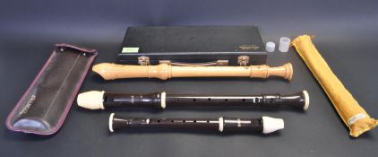 THREE VINTAGE AULOS JAPANESE RECORDERS - FLUTES