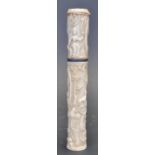 19TH CENTURY DIEPPE IVORY SCROLL CASE