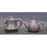 TWO VINTAGE 20TH CENTURY CHINESE YI XING CERAMIC TEAPOTS