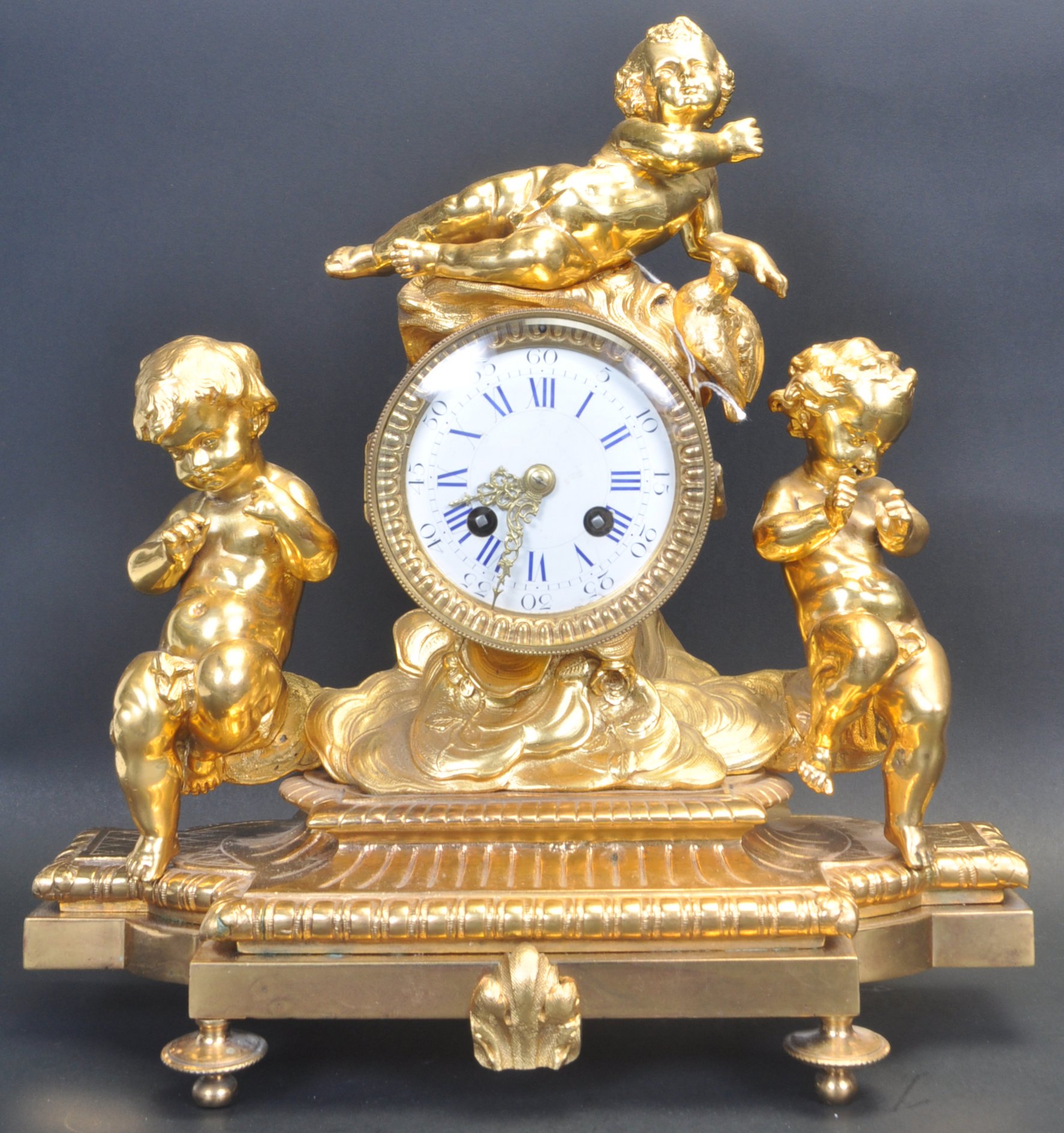 19TH CENTURY STYLE FRENCH ORMOLU MANTEL CLOCK