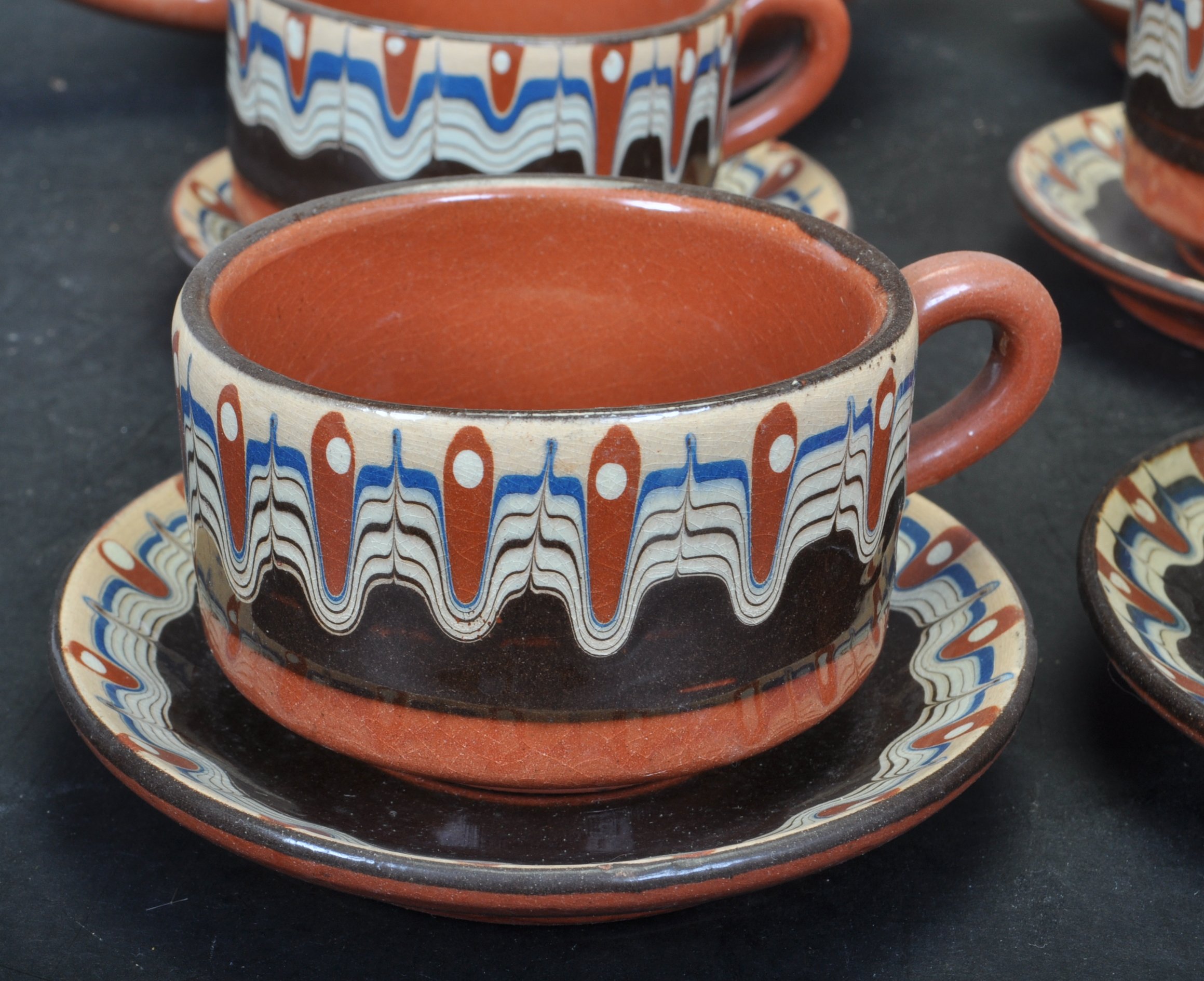 RETRO VINTAGE 20TH CENTURY STUDIO ART POTTERY TEA SERVICE - Image 2 of 7