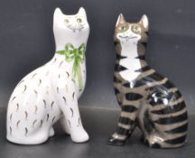 TWO 20TH CENTURY G. HILL WEMYSS CERAMIC PORCELAIN CATS