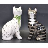 TWO 20TH CENTURY G. HILL WEMYSS CERAMIC PORCELAIN CATS