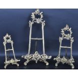 THREE VINTAGE STYLE GRADUATED PICTURE FRAME EASELS