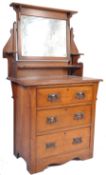 1930'S ARTS & CRAFTS OAK PEDESTAL DRESSING TABLE CHEST