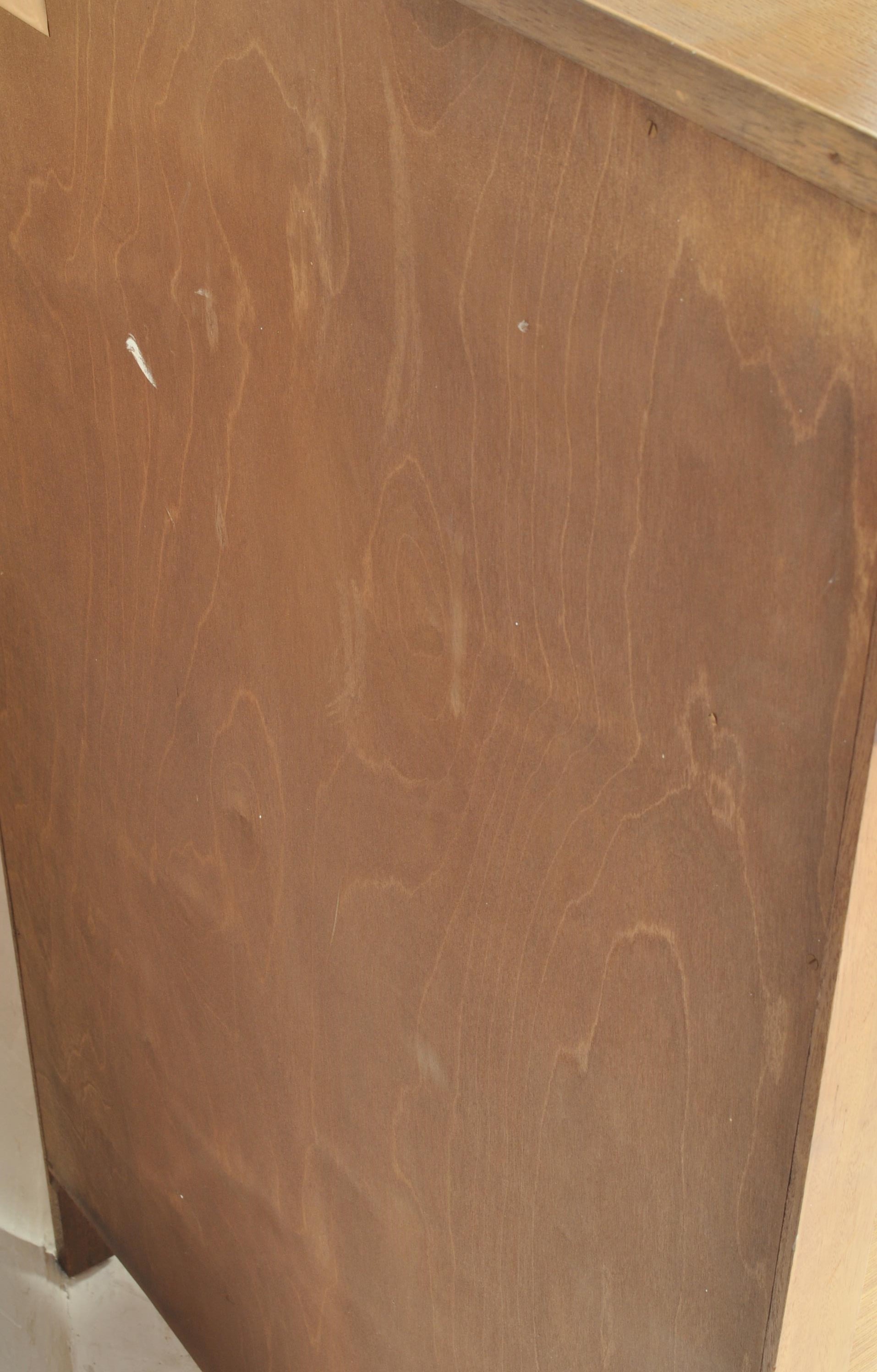 TWO MID CENTURY PANEL WOOD PEDESTAL CHEST OF DRAWERS - Image 8 of 10