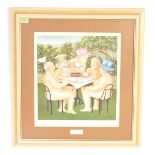BERYL COOK - TEA IN THE GARDEN - FRAMED LITHOGRAPHIC PRINT
