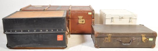 COLLECTION OF MID 20TH CENTURY STORAGE BOXES & SUITCASES