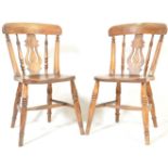 PAIR OF EARLY 20TH CENTURY BEECH AND ELM DINING CHAIRS