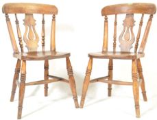 PAIR OF EARLY 20TH CENTURY BEECH AND ELM DINING CHAIRS