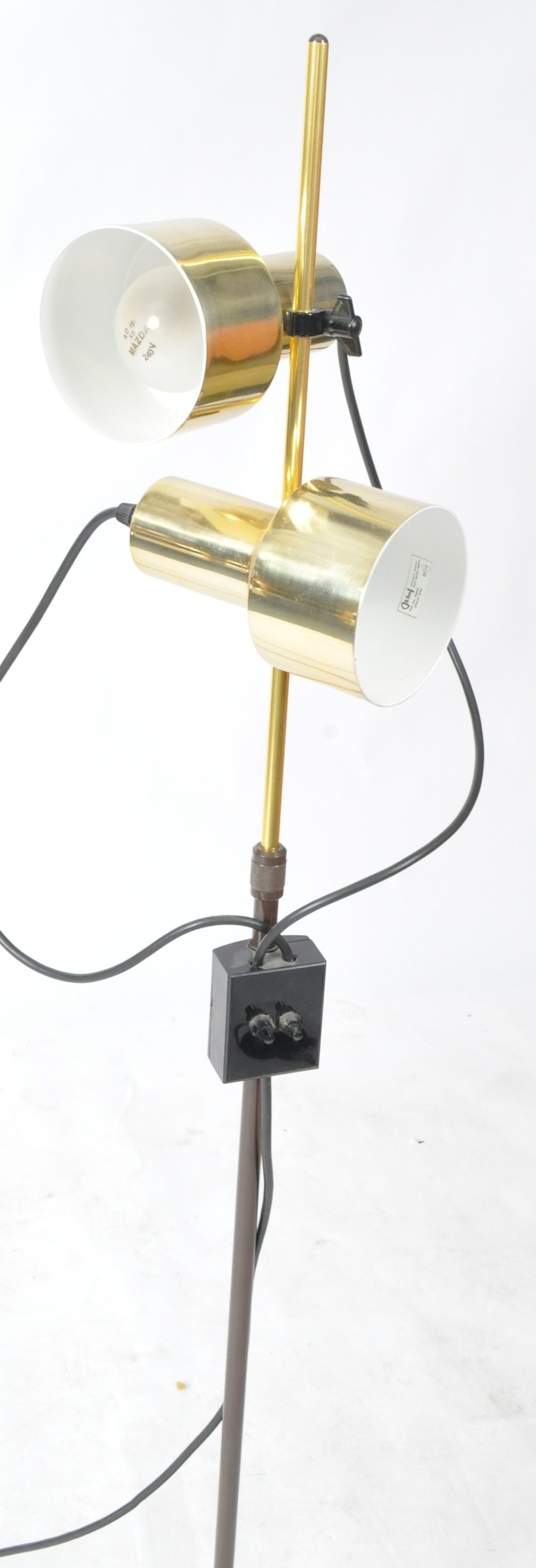 MID CENTURY ADJUSTABLE TWIN LIGHT FLOOR STANDING LAMP - Image 6 of 7