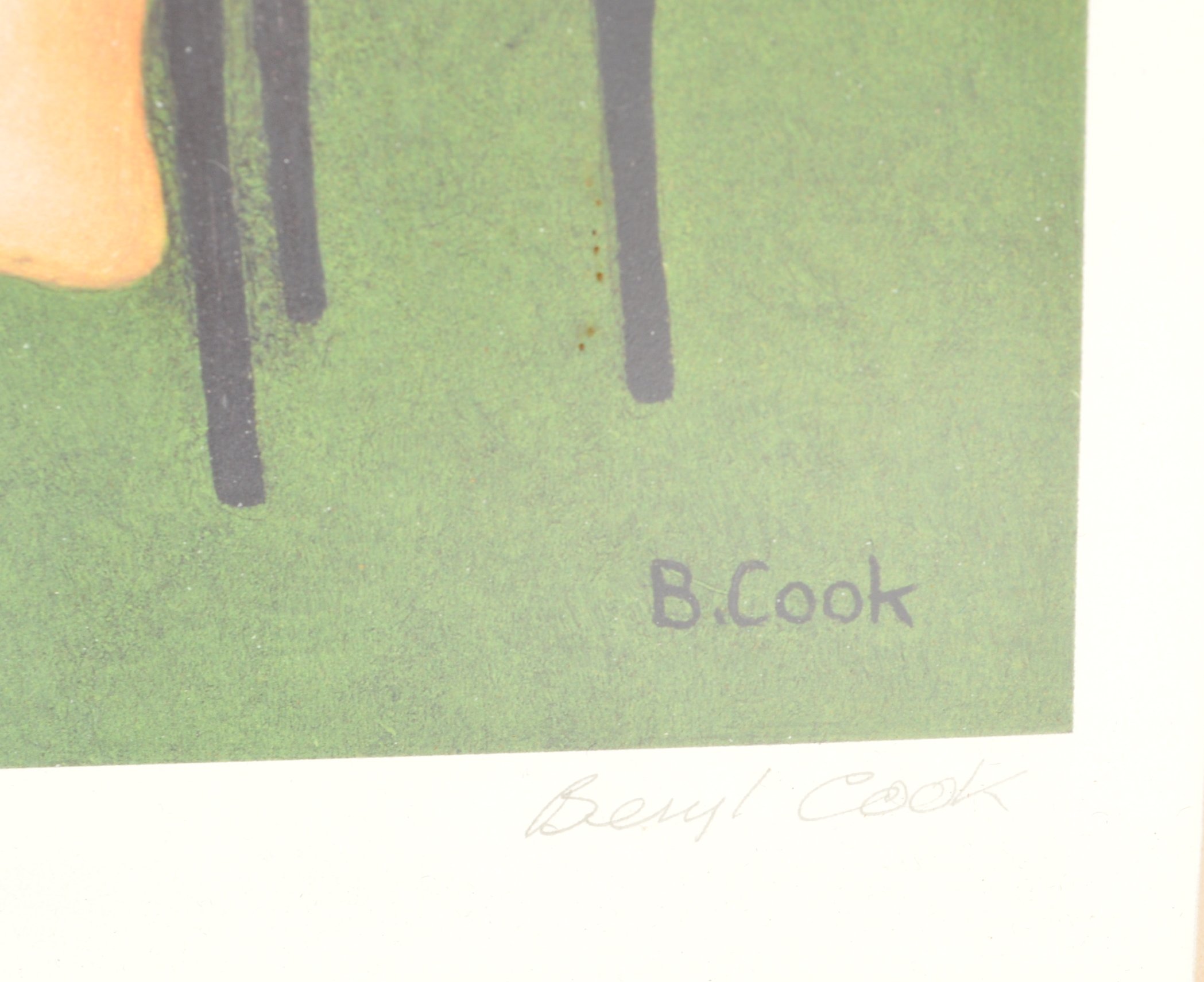 BERYL COOK - TEA IN THE GARDEN - FRAMED LITHOGRAPHIC PRINT - Image 3 of 5
