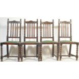 FOUR 1930’S OAK BARLEY TWIST DINING CHAIRS