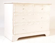 VICTORIAN PAINTED PINE 2 OVER 3 CHEST OF DRAWERS