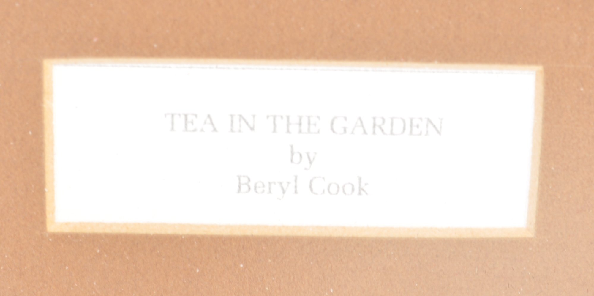 BERYL COOK - TEA IN THE GARDEN - FRAMED LITHOGRAPHIC PRINT - Image 4 of 5