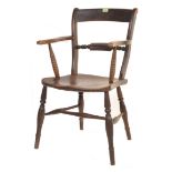 19TH CENTURY VICTORIAN OXFORD WINDSOR BAR BACK ARMCHAIR