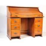 EARLY 20TH CENTURY 1920S OAK TAMBOUR ROLL DESK