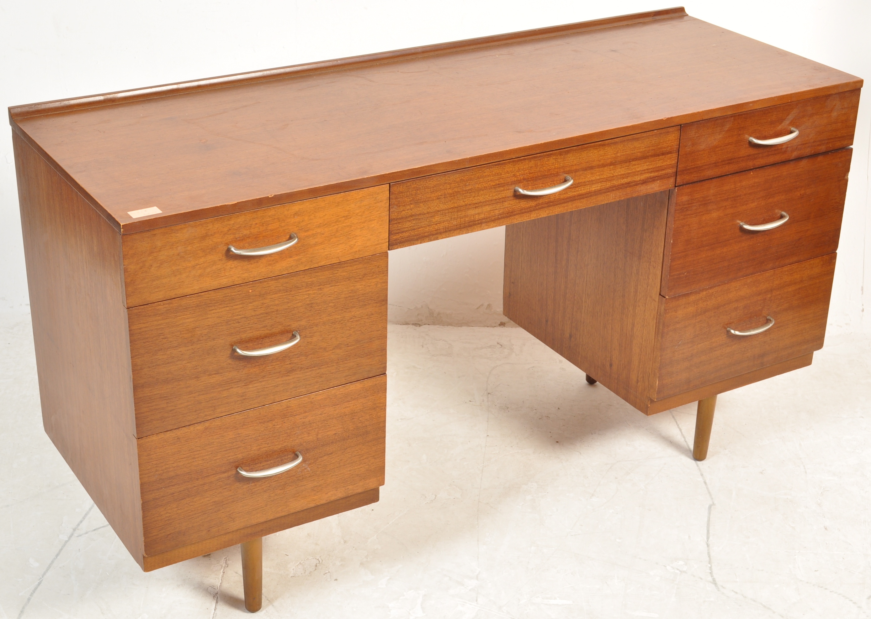 VINTAGE RETRO STAG TEAK WOOD DESK - Image 2 of 5