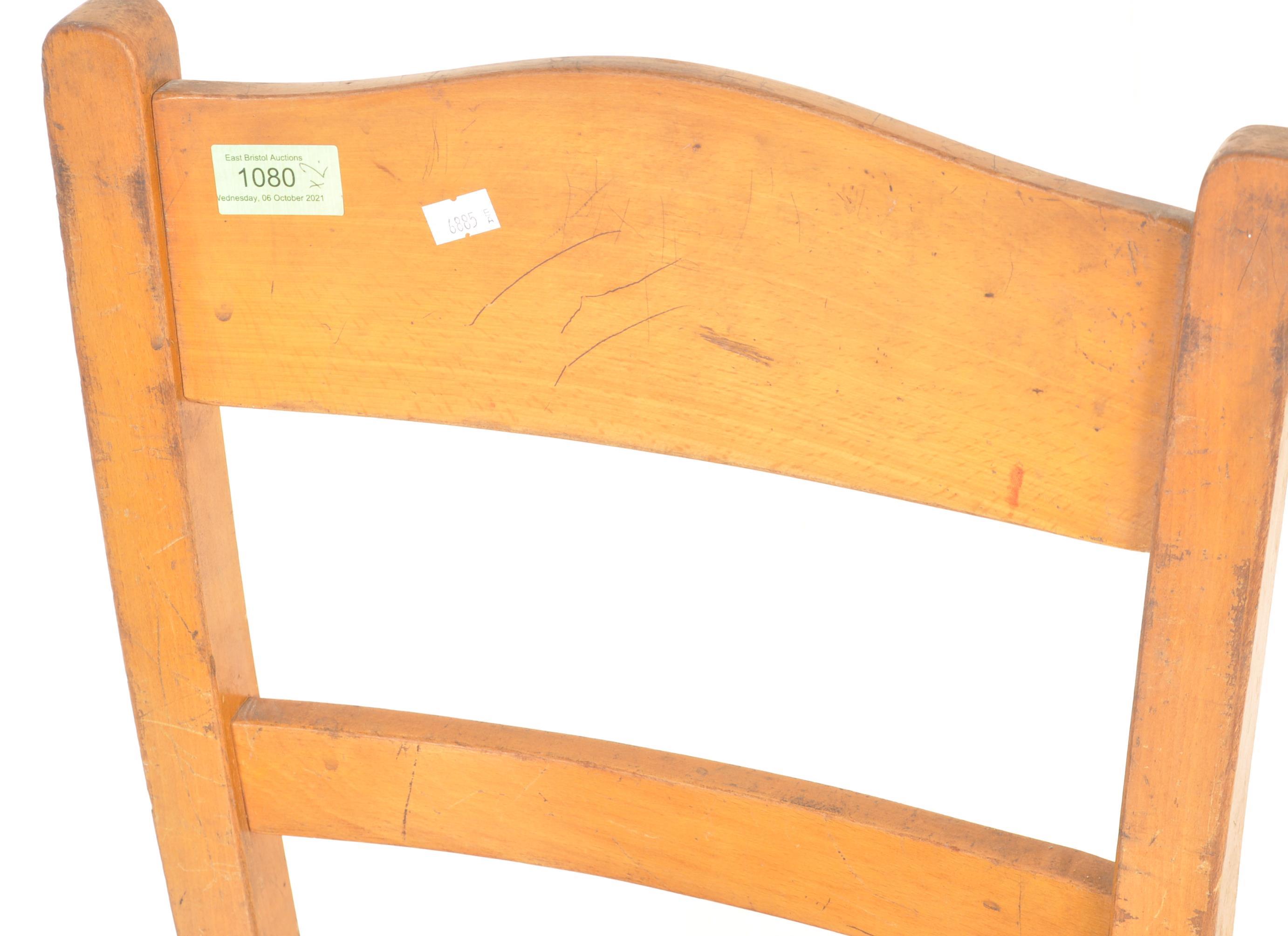 A PAIR OF RETRO VINTAGE 1960'S BEECH AND ELM SCHOOL CHAIRS - Image 4 of 8