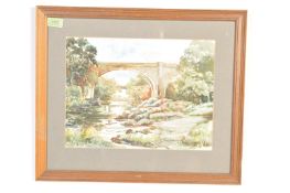 LATE 20TH CENTURY WATERCOLOUR PAINTING OF TWO BRIDGES