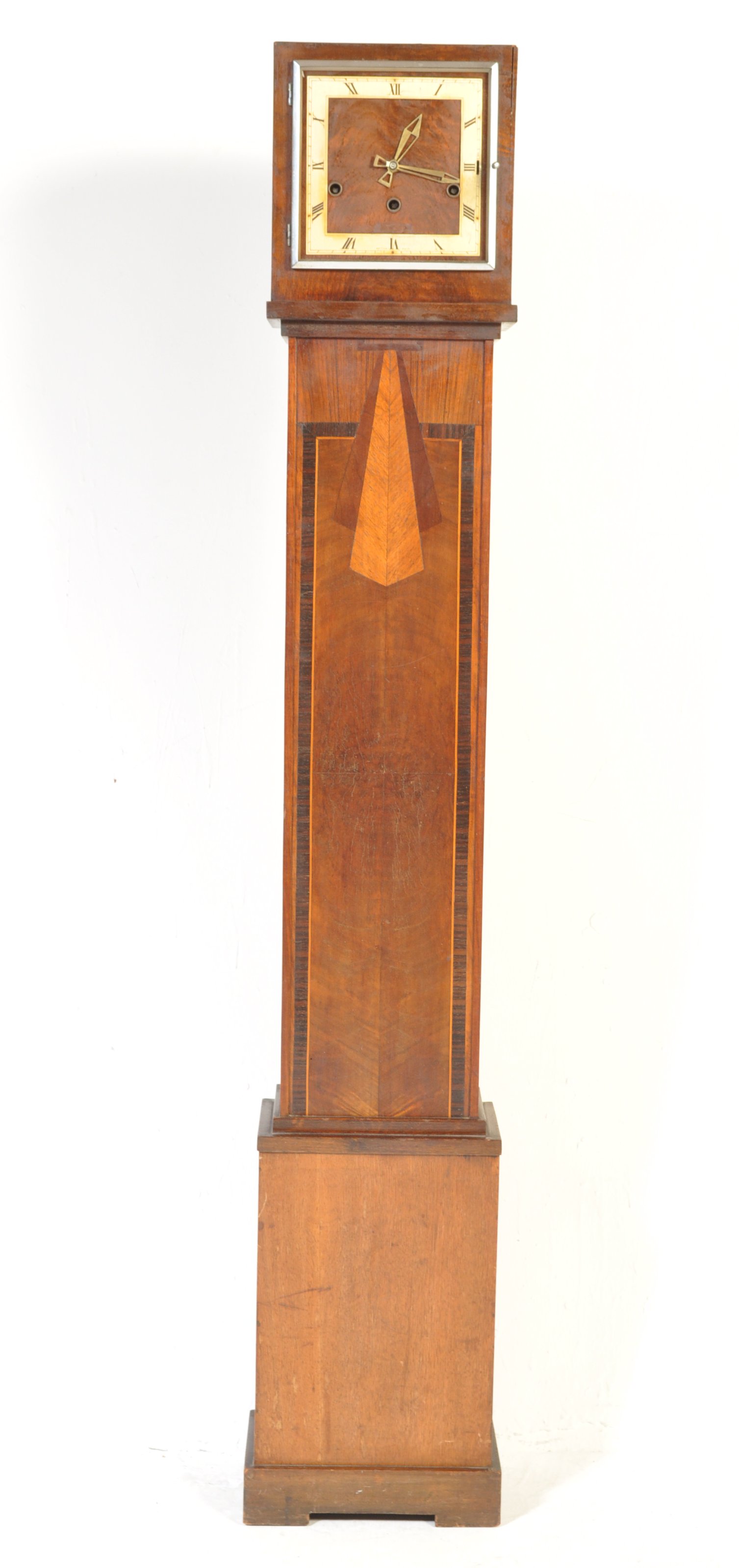 ART DECO GRANDDAUGHTER OAK CASED CLOCK