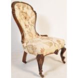 19TH CENTURY VICTORIAN SPOONBACK NURSING CHAIR