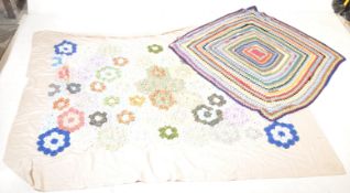 TWO VINTAGE 20TH CENTURY WELSH BLANKETS / BEDSPREAD