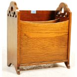 OAK MAGAZINE RACK AND A WILLIAM AND MARY STYLE NEST OF TABLES