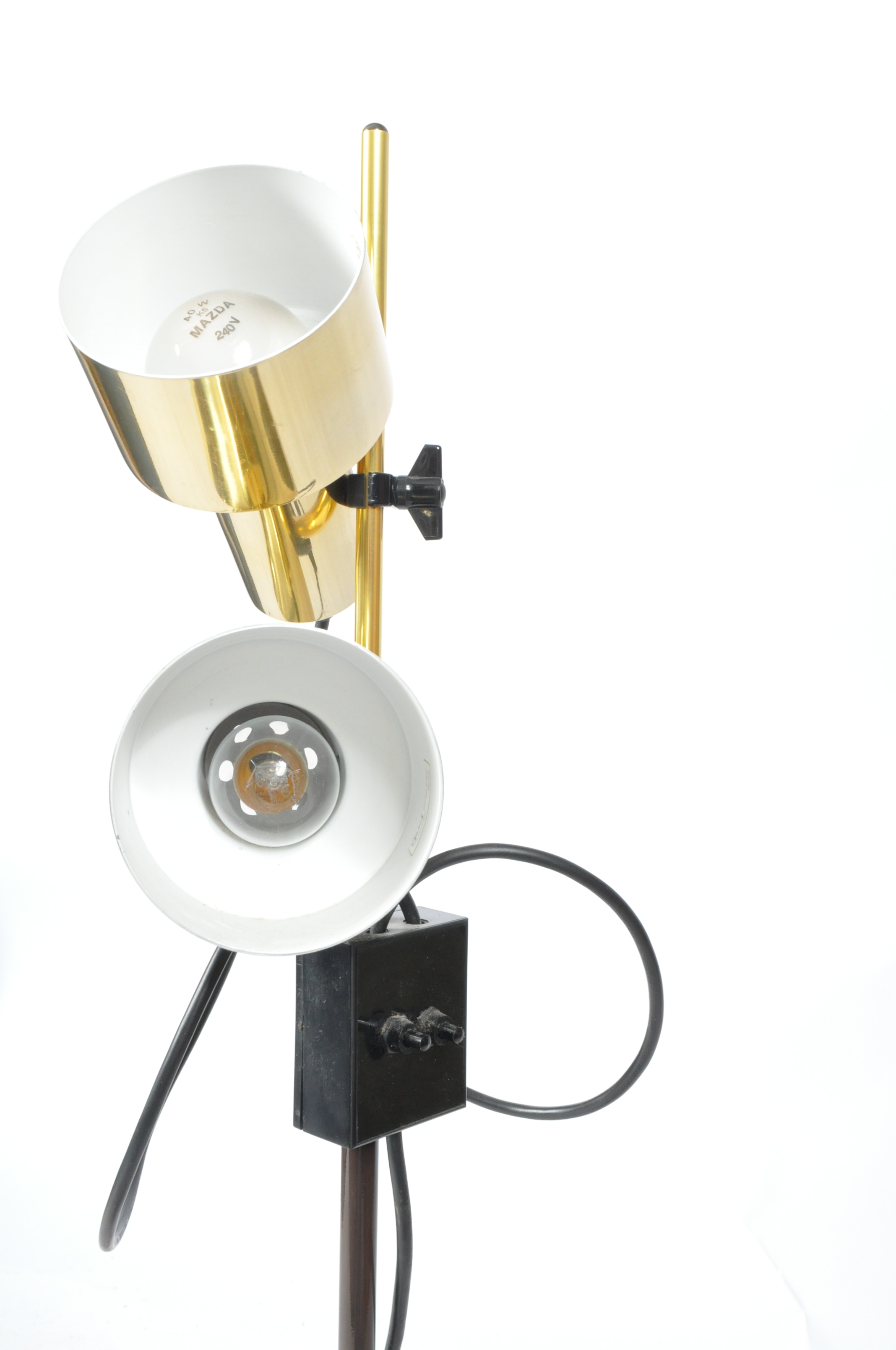 MID CENTURY ADJUSTABLE TWIN LIGHT FLOOR STANDING LAMP - Image 3 of 7