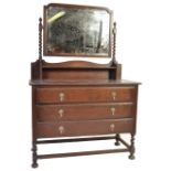 1940S OAK DRESSING TABLE CHEST