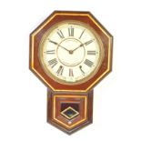 EARLY 20TH CENTURY MAHOGANY CASE DROP DIAL STATION CLOCK BY PERRY & CO LTD