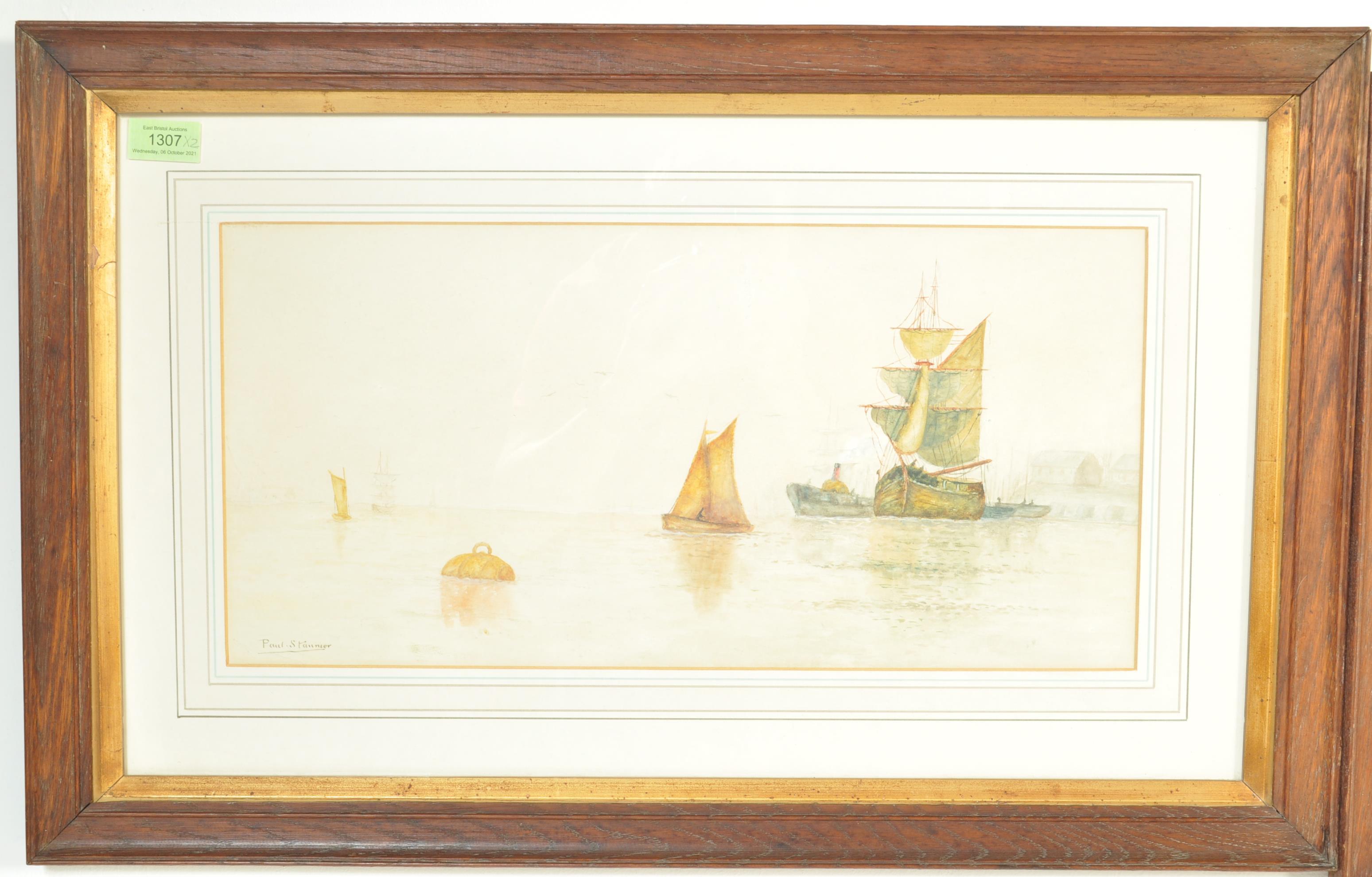 TWO EARLY 20TH CENTURY SEASCAPE VIEWS PAINTINGS BY PAUL STANNIER - Image 2 of 7