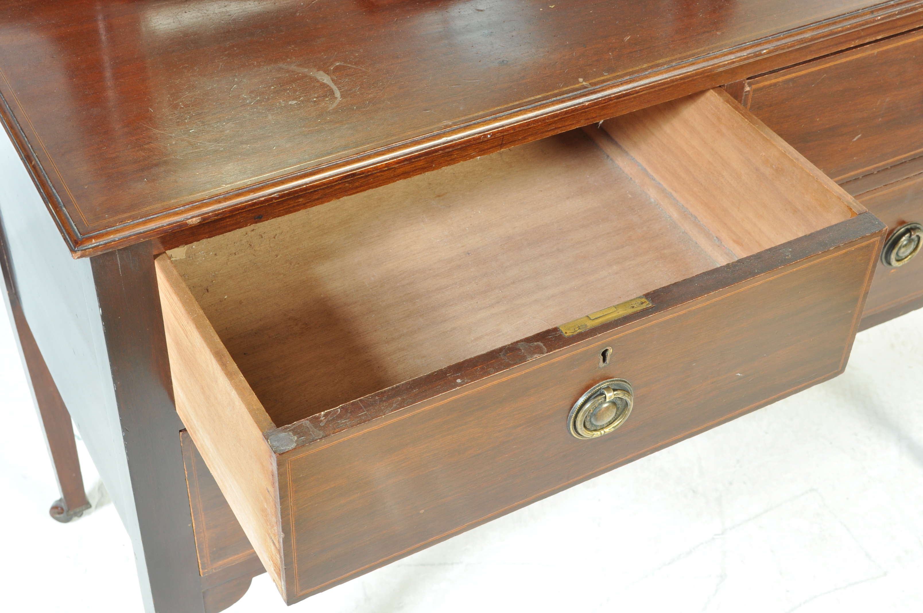 EARLY 20TH CENTURY EDWARDIAN MAHOGANY INLAID DRESSING TABLE - Image 5 of 7