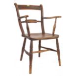 19TH CENTURY VICTORIAN OXFORD WINDSOR BARBACK ARMCHAIR