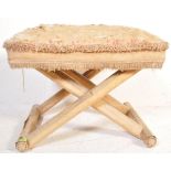 19TH CENTURY VICTORIAN UPHOLSTERED DRESSING STOOL